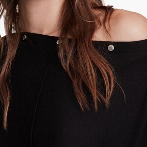 All Saints Women's Black Elle Snap Detail Sweater